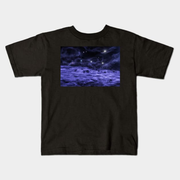 Meteorites in space nebula Kids T-Shirt by 3DVictory